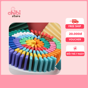 Bộ đồ chơi Domino 120 mảnh bằng gỗ nhiều màu, trò chơi cho trẻ em và người lớn
