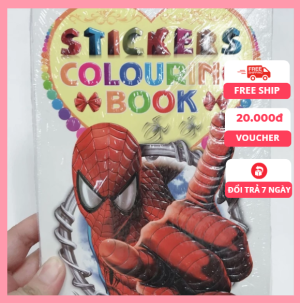 Quyển Tranh Tô Màu Kèm Hình Dán Sticker Cho Bé Nhiều Chủ Đề Nhân Vật