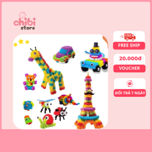 Đồ chơi xếp hình lego cho bé trai bé gái, đồ chơi lego bóng dính trí tuệ
